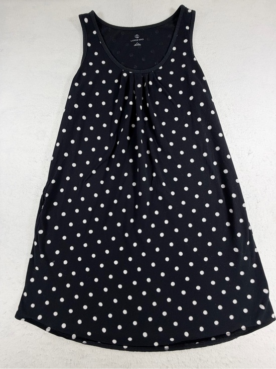 Lands' End Dresses & Skirts - Lands’ End Polka Dot Swing Tank Top Women’s Large 14-16 Black White Cotton
